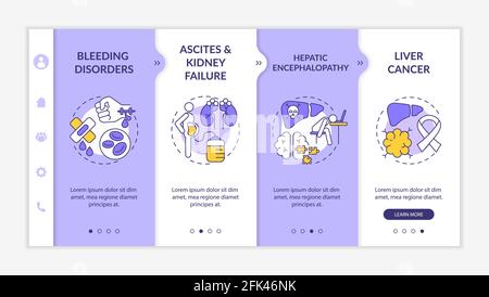 Hepatic insufficiency outcome onboarding vector template Stock Vector