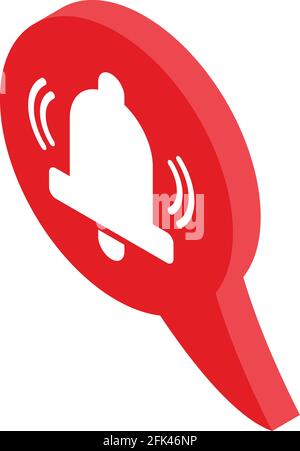 Subscribe bell icon. Isometric of Subscribe bell vector icon for web design isolated on white background Stock Vector