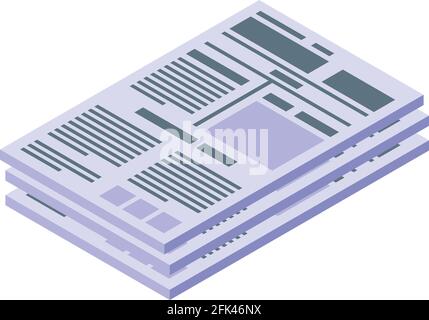 Paper magazine icon. Isometric of Paper magazine vector icon for web design isolated on white background Stock Vector