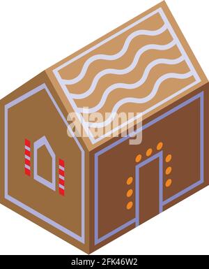 Eve gingerbread house icon. Isometric of Eve gingerbread house vector icon for web design isolated on white background Stock Vector