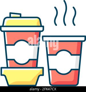 Coffee to go RGB color icon Stock Vector