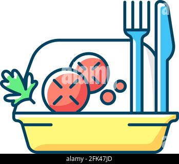 Takeaway salads RGB color icon Stock Vector