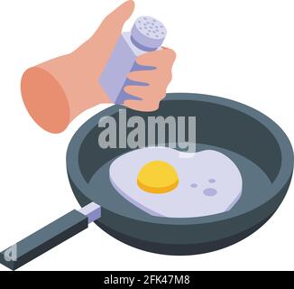 Frying egg icon. Isometric of Frying egg vector icon for web design isolated on white background Stock Vector