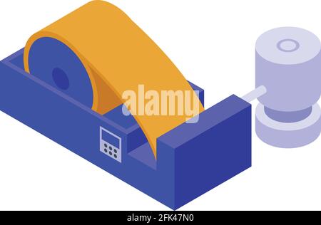 Paper production machine icon. Isometric of Paper production machine vector icon for web design isolated on white background Stock Vector