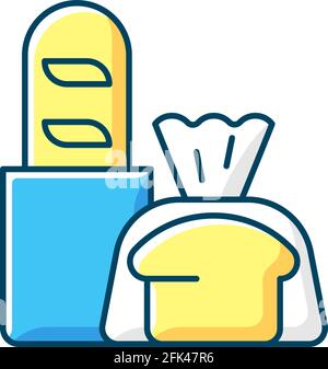 Fresh bread takeout RGB color icon Stock Vector