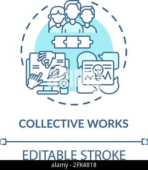 Collective works concept icon Stock Vector