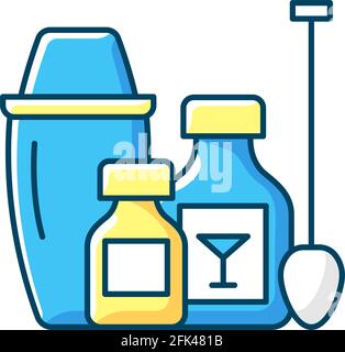 Cocktail kits RGB color icon Stock Vector
