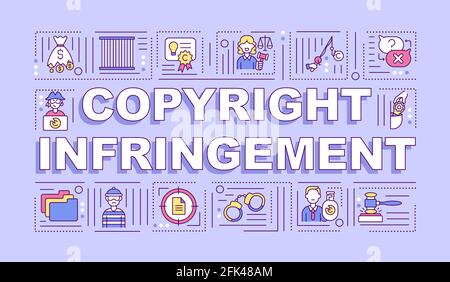 Copyright infringement word concepts banner Stock Vector