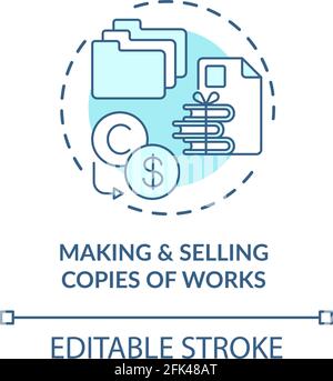 Making and selling works copies concept icon Stock Vector