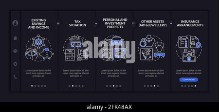 Complete wealth plan onboarding vector template Stock Vector