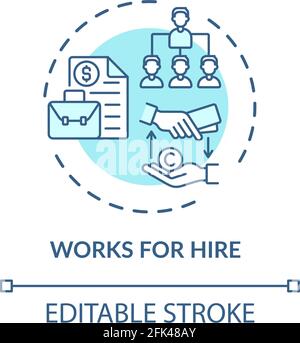 Working for hire concept icon Stock Vector