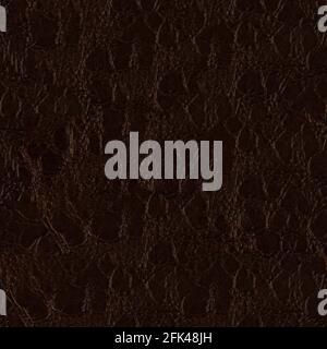 Dark brown leather, abstract background. Seamless square texture, tile ready. Stock Photo