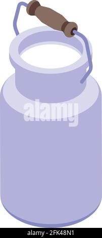 Milk can icon. Isometric of Milk can vector icon for web design isolated on white background Stock Vector