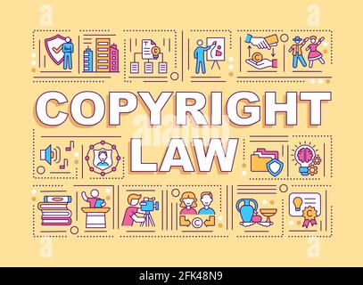 Copyright law word concepts banner Stock Vector