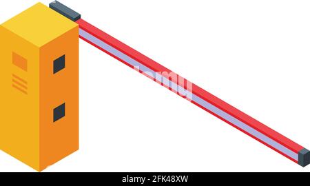 Railroad barrier icon. Isometric of Railroad barrier vector icon for web design isolated on white background Stock Vector