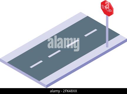 Train road indicator icon. Isometric of Train road indicator vector ...