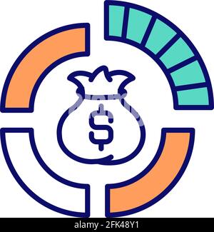 Assets management RGB color icon Stock Vector