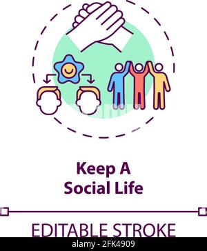 Keep a social life concept icon Stock Vector