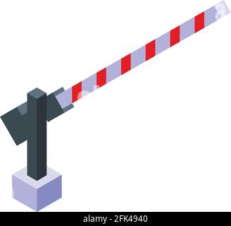 Security rail barrier icon. Isometric of Security rail barrier vector icon for web design isolated on white background Stock Vector