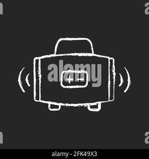 Wireless loudspeaker chalk white icon on black background Stock Vector