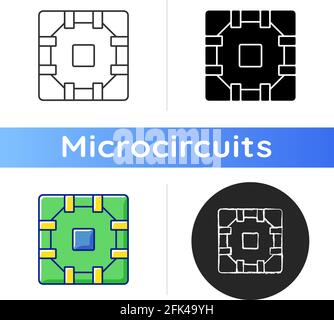 Computer circuit board icon Stock Vector