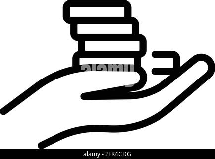 Compensation coins stack icon. Outline Compensation coins stack vector icon for web design isolated on white background Stock Vector
