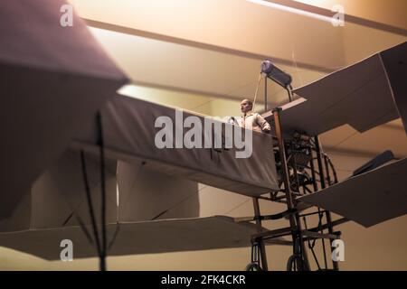 Model aircraft on display at Science Museum in London Stock Photo