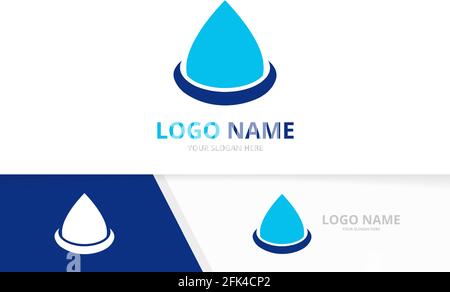 Abstract blue water drop. Unique oil drop logotype design template. Stock Vector
