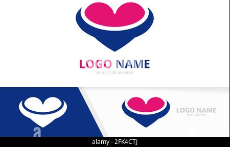 Simple love heart logo template. Business care logotype design template. Stock Vector