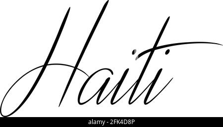 haiti text sign illustration on white background Stock Vector