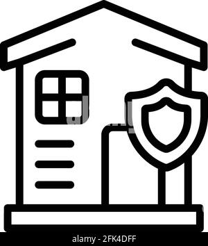 Liability secured house icon. Outline Liability secured house vector icon for web design isolated on white background Stock Vector