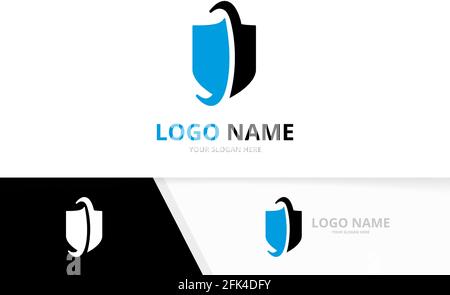 Security company logo. Unique shield logotype design template. Stock Vector
