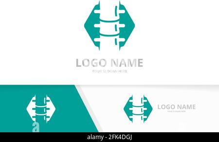 Vector health spine logo. Spinal diagnostic center logotype design template. Stock Vector