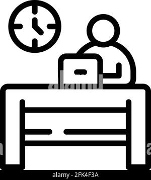 Rush job workplace icon. Outline Rush job workplace vector icon for web design isolated on white background Stock Vector