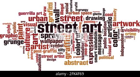 Street art word cloud concept. Collage made of words about street art. Vector illustration Stock Vector