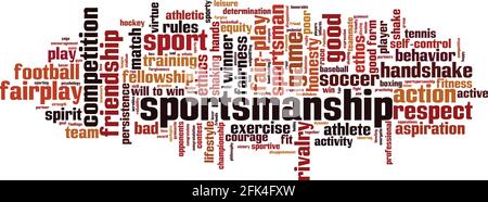 Sportsmanship word cloud concept. Collage made of words about sportsmanship. Vector illustration Stock Vector