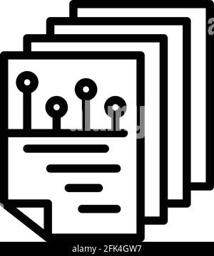 Big data sheets icon. Outline Big data sheets vector icon for web design isolated on white background Stock Vector