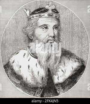 Henry I, c. 1068 – 1135, aka Henry Beauclerc.  King of England.  From The History of Progress in Great Britain, published 1866. Stock Photo