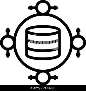Big data service icon. Outline Big data service vector icon for web design isolated on white background Stock Vector