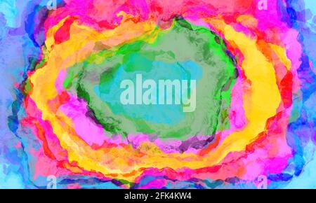 Bright colorful watercolor background. Multicolored watercolor stripes blended with each other. Stock Photo