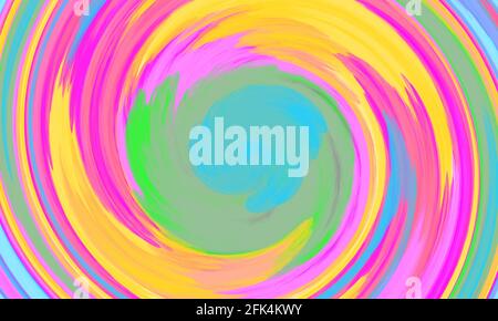 Bright colorful background. Multi-colored lines swirling in a circle. Stock Photo