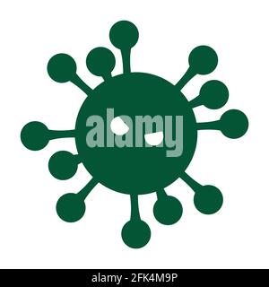 Scary coronavirus on a white background. Vector flat illustration icon Stock Vector