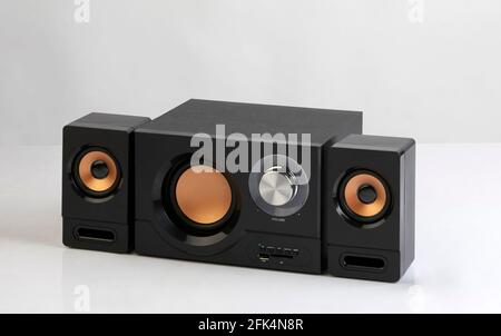 Set of speakers isolated on white background Stock Photo