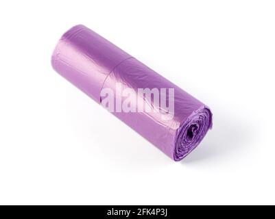 roll of plastic garbage bags isolated on white background Stock Photo