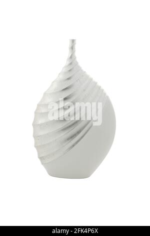 Silver modern shape vase isolated on white background Stock Photo