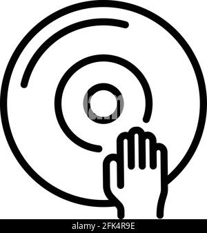 Dj disc icon. Outline Dj disc vector icon for web design isolated on white background Stock Vector