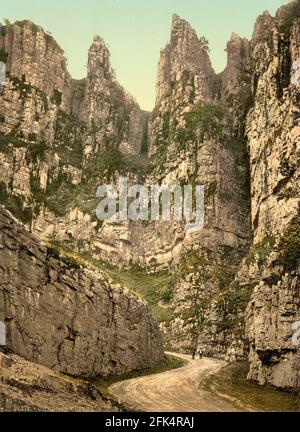 Cheddar Gorge in Somerset circa 1890-1900 Stock Photo