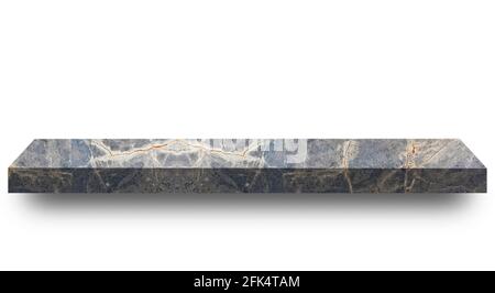 Grey marble empty shelf on white background Stock Photo
