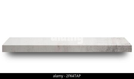 Grey marble empty shelf on white background Stock Photo
