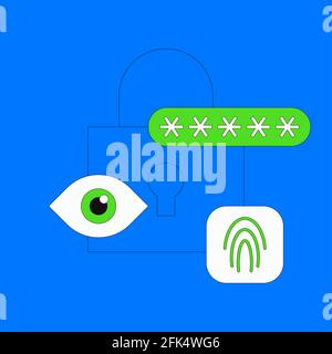 Biometric verification concept illustration Stock Vector